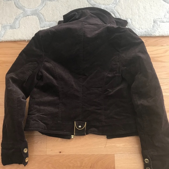 Chocolate Brown Corduroy Jacket - insulated, gold hardware - Picture 6 of 11